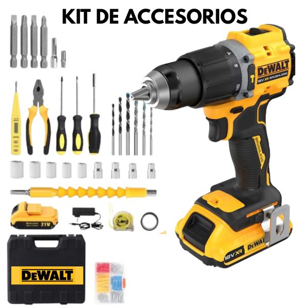 Taladro Inalámbrico 21V con 93 Herramientas-Kit completo para el Hogar- 🔧🔋